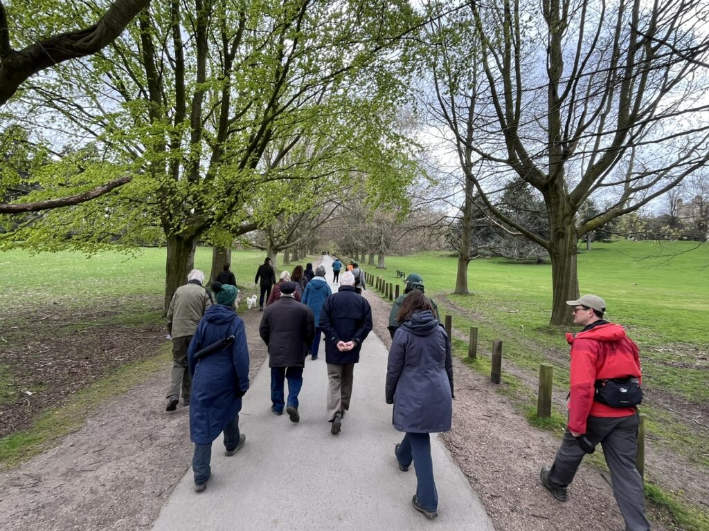 Walking up Smithsons Avenue towards the arboretum.