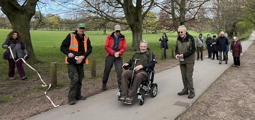 Cutting the ribbon to open the arboretum